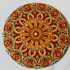 c99a0907-c1aa-493f-8865-55d3a25c2b77 (1) Hand-Painted Dot Art Mandala Mdf Wood Wall Plate | 12 Inch