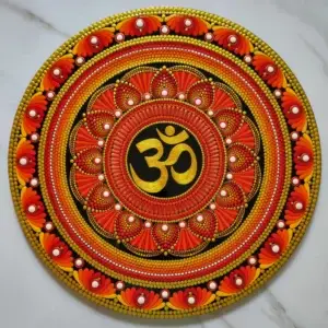 Hand-painted DOT Mandala OM MDF | 18 INCH