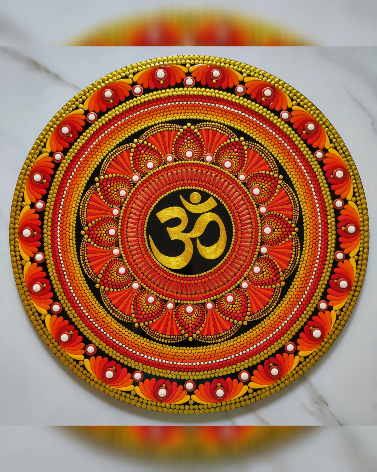 InShot_20231030_074335523 Hand-painted DOT Mandala OM MDF | 18 INCH